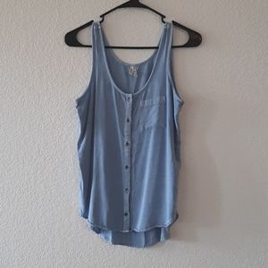 Mudd light blue button down tank